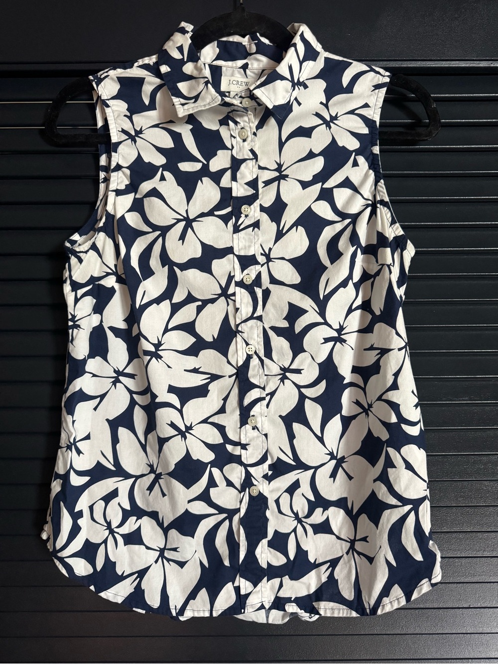 J.Crew Re‑Imagined Floral Tank | Size S | Navy/White